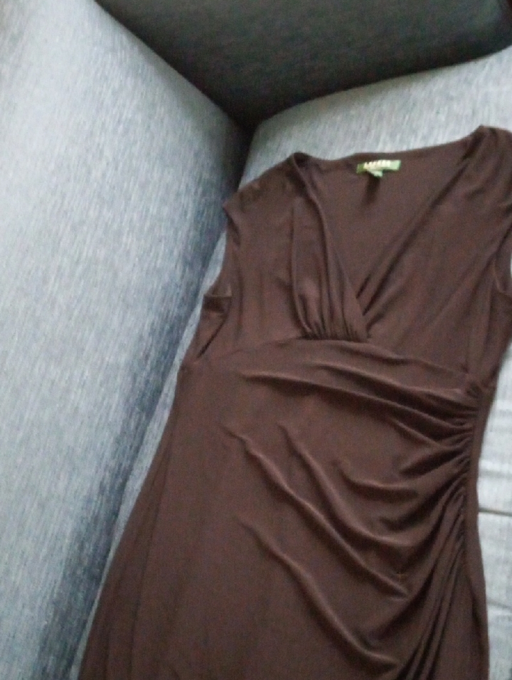 Ralph Lauren Black Ruched Midi Dress NWOT - Picture 3 of 11